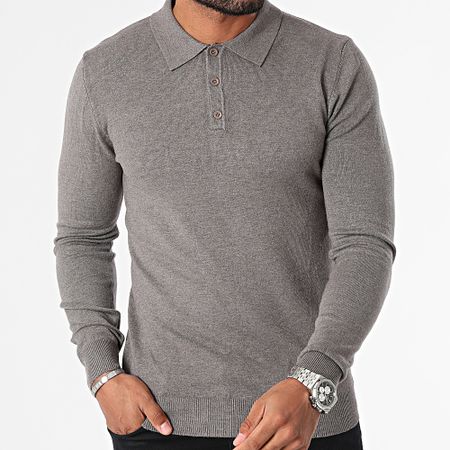 KZR - Polo a maniche lunghe grigio