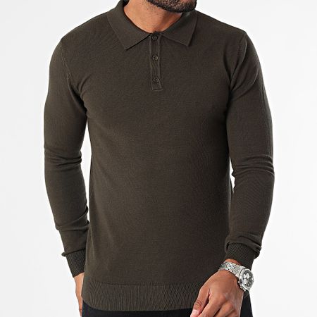 KZR - Polo a maniche lunghe verde scuro