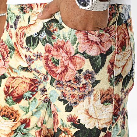 2Y Premium - Jeans gialli floreali