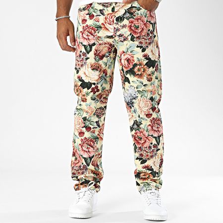 2Y Premium - Jeans gialli floreali