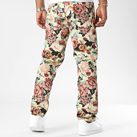 2Y Premium - Jeans gialli floreali