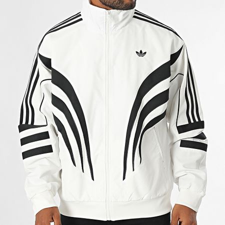 Adidas Originals - Giacca con zip a righe IX6724 Bianco Nero