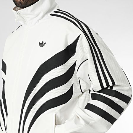 Adidas Originals - Giacca con zip a righe IX6724 Bianco Nero