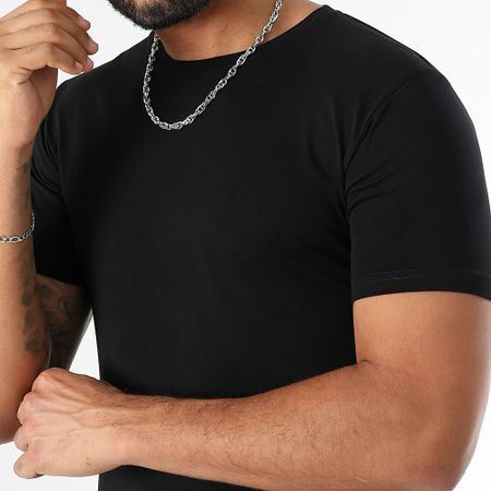 LBO - Set di 2 camicie a girocollo 3520 nero bianco