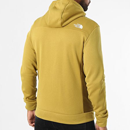 The North Face - Felpa con zip e cappuccio in pile A893Q Giallo Senape
