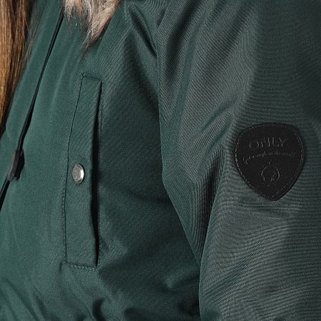 Only - Parka da donna con cappuccio in pelliccia Iris Verde scuro