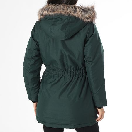 Only - Parka da donna con cappuccio in pelliccia Iris Verde scuro