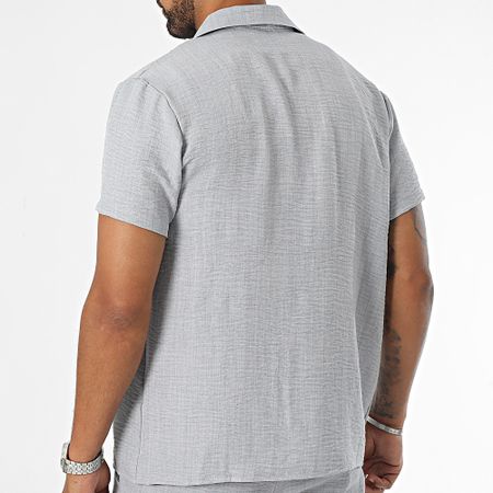 Frilivin - Set camicia a maniche corte e pantaloni da jogging grigio chiaro