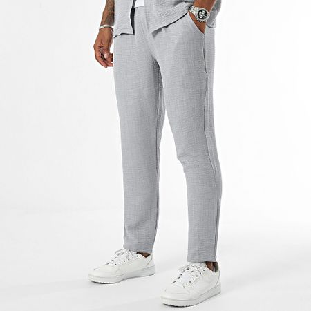 Frilivin - Set camicia a maniche corte e pantaloni da jogging grigio chiaro