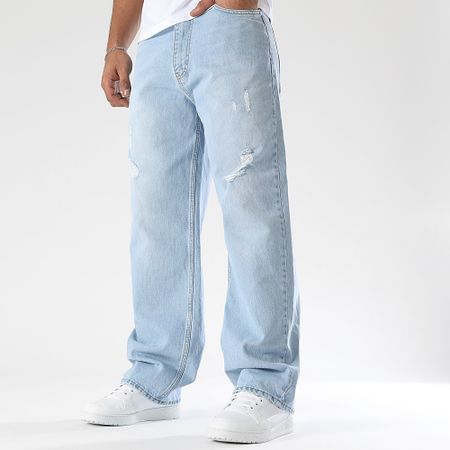 LBO - Jeans baggy a gamba larga con trattamento Destroy 3576 Denim blu