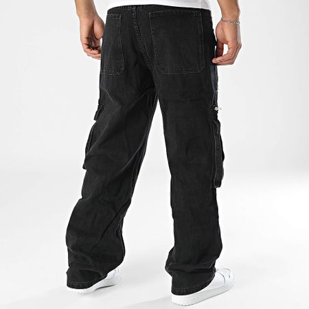 MTX - Pantaloni Cargo Jean neri dal taglio rilassato