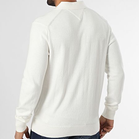 Tommy Hilfiger - Polo a manica lunga in cotone organico Pima e cashmere 6519 ecrù
