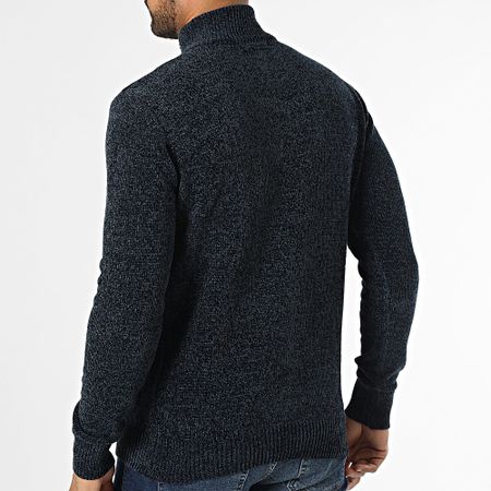 KZR - Maglione a collo alto con cerniera screziato in stile navy