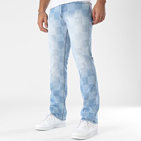 Ikao - Jeans a quadri regolari in denim blu