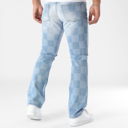 Ikao - Jeans a quadri regolari in denim blu