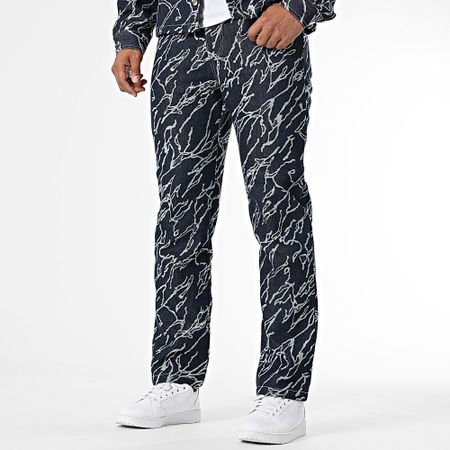Frilivin - Set di jeans e giacca blu grezzi