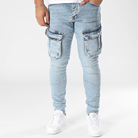 Classic Series - Jeans Cargo in denim blu