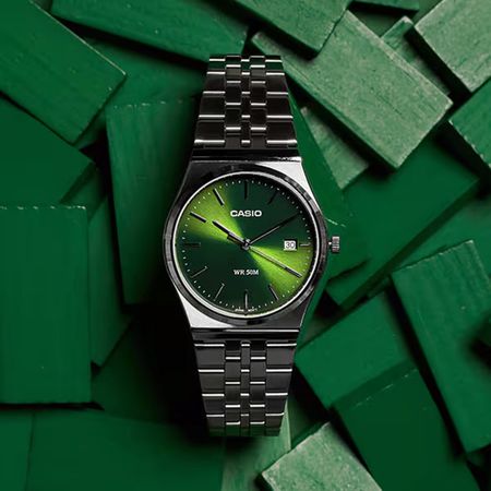 Casio - Orologio Timeless MTP-B145D-3AVEF Argento Verde