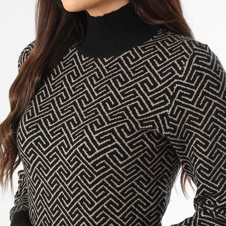 Vero Moda - Abito Maglione donna a collo alto Aria Beige Nero