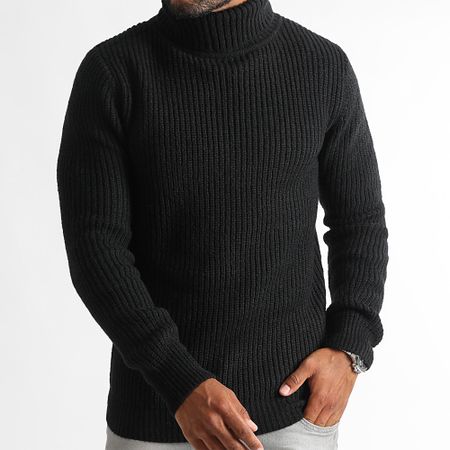 LBO - Set di 2 maglioni a collo alto a maglia larga 1277 1276 nero bianco