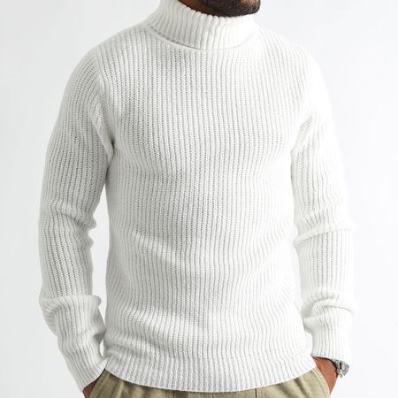 LBO - Set di 2 maglioni a collo alto a maglia larga 1277 1276 nero bianco