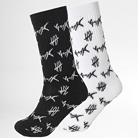 Vrunk - Set di 2 paia di calzini firmati bianco nero
