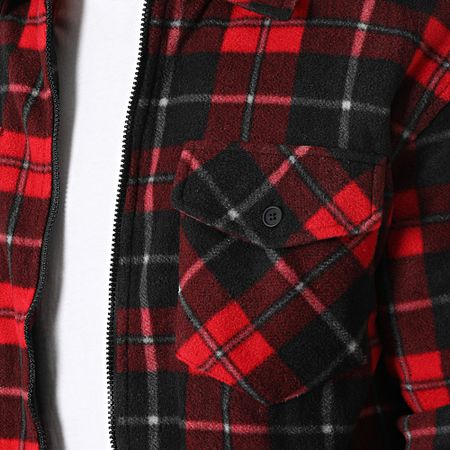 Urban Classics - TB3805 Giacca con zip a quadri rossi e neri