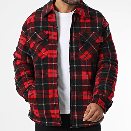 Urban Classics - TB3805 Giacca con zip a quadri rossi e neri