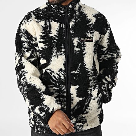 Napapijri - Argient A4HZJ Giacca in pile con zip nero beige