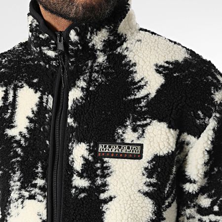 Napapijri - Argient A4HZJ Giacca in pile con zip nero beige