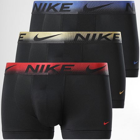 Nike - Set di 3 boxer Dri-Fit Essential Micro KE1156 Nero Rosso Blu Reale Oro