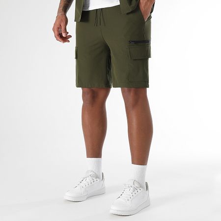 LBO - Set camicia a maniche corte e pantaloncini cargo 0270 Verde Khaki