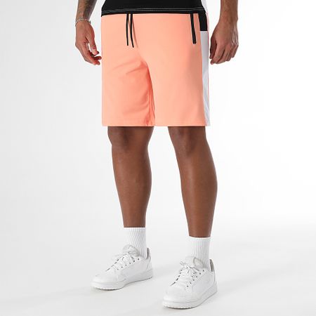 LBO - Set di maglietta e pantaloncini da jogging in corallo bianco e nero 0284