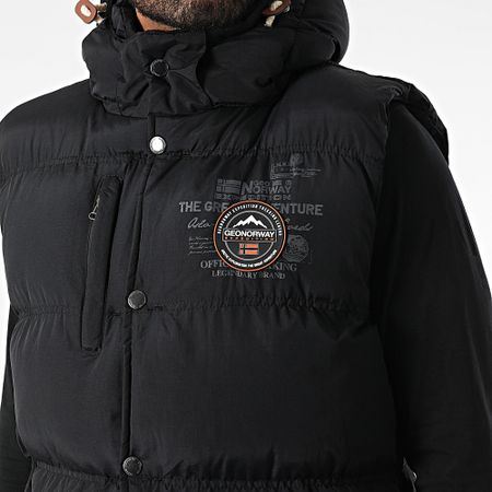 Geographical Norway - Giacca senza maniche con cappuccio nero