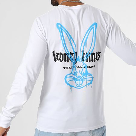 Looney Tunes - Maglietta a maniche lunghe Bugs Bunny Worldwide Bianco