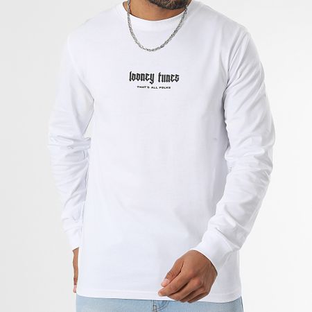 Looney Tunes - Maglietta a maniche lunghe Bugs Bunny Worldwide Bianco