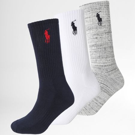 Polo Ralph Lauren - Confezione da 3 paia di calzini Original Player Navy White Grey Mottled
