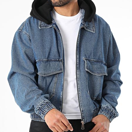 Uniplay - Giacca jeans con cappuccio in denim blu