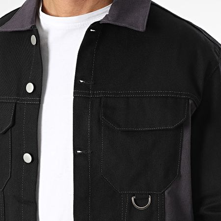 KZR - Set giacca e pantaloni cargo nero e grigio antracite