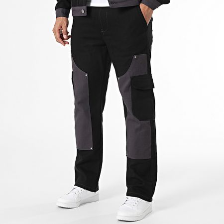 KZR - Set giacca e pantaloni cargo nero e grigio antracite