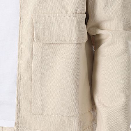 KZR - Set giacca con zip e pantaloni cargo beige