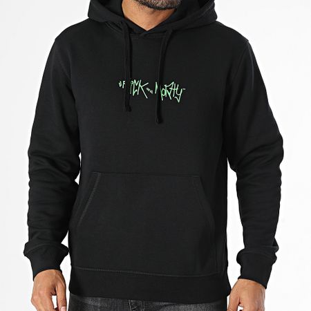 Rick Et Morty - Felpa con cappuccio Graff nero verde chiaro