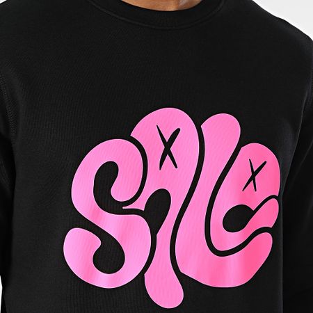 Sale Môme Paris - Rabbit Felpa girocollo Recto Verso Nero Rosa Fluo