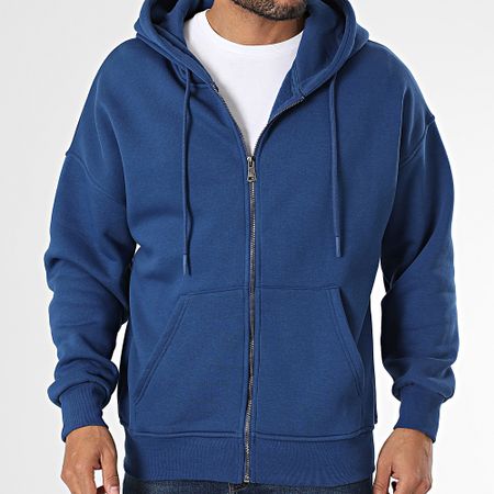 Classic Series - Felpa con cappuccio con zip blu navy