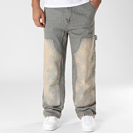 2Y Premium - Jeans blu Denim Beige a gamba larga