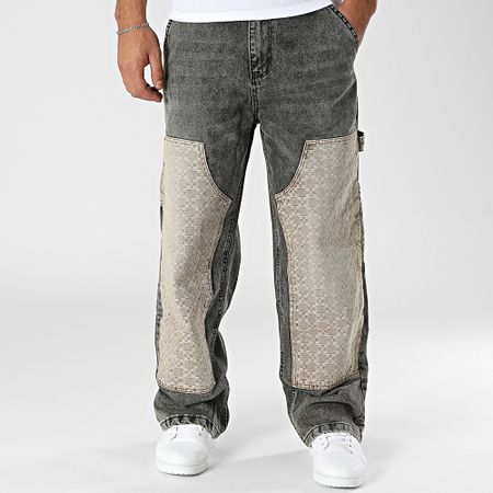 2Y Premium - Jeans Regular Grigio Antracite Beige