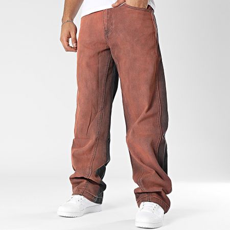 2Y Premium - Jeans rossi neri a gamba larga