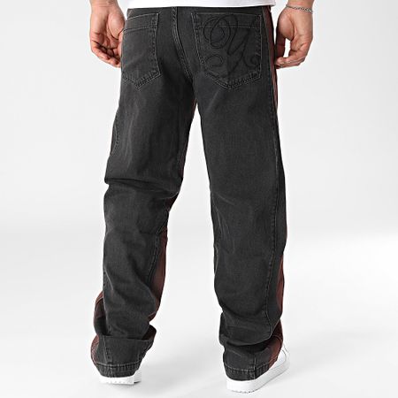 2Y Premium - Jeans rossi neri a gamba larga