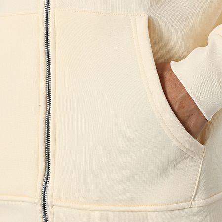 Classic Series - Felpa con cappuccio e zip beige chiaro