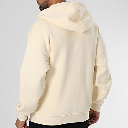 Classic Series - Felpa con cappuccio e zip beige chiaro